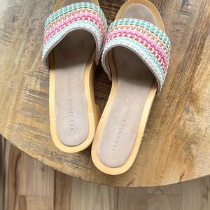 Veronica Beard Pink and Blue Summer Sandals